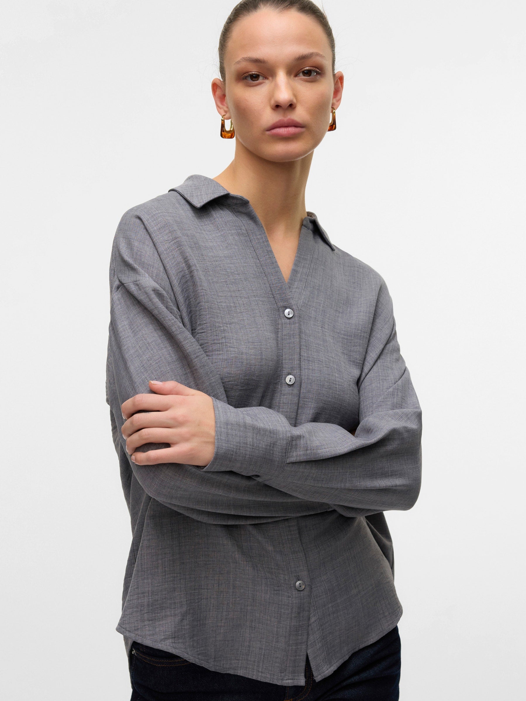 VERO MODA VMMELANEY queeny shirt in excalibur - Image 5