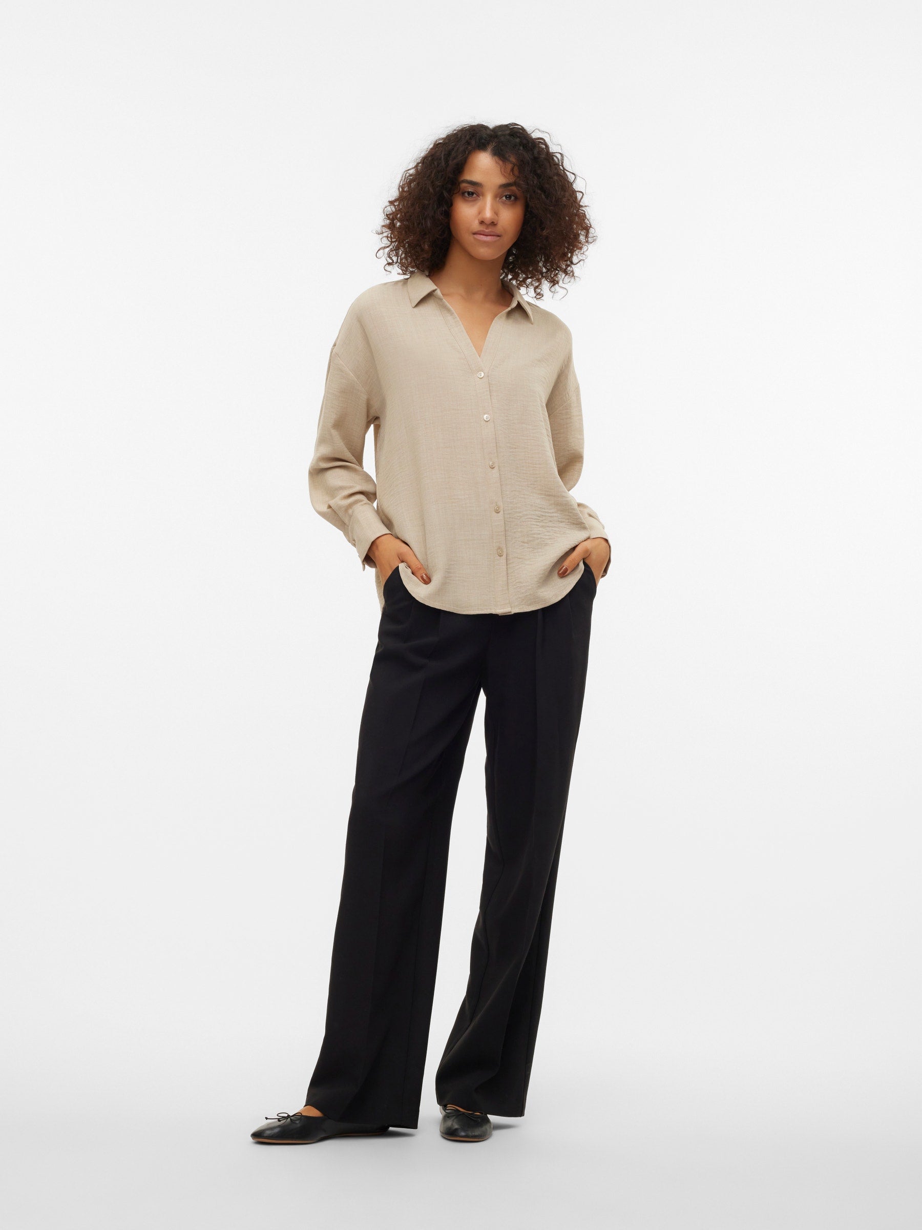 VERO MODA VMMELANEY queeny shirt in overcast melange - Image 5