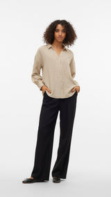 VERO MODA VMMELANEY queeny shirt in overcast melange - Image 5