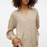 VERO MODA VMMELANEY queeny shirt in overcast melange - Image 6