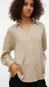 VERO MODA VMMELANEY queeny shirt in overcast melange - Image 6