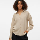 VERO MODA VMMELANEY queeny shirt in overcast melange - Image 7