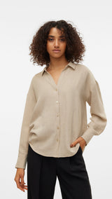 VERO MODA VMMELANEY queeny shirt in overcast melange - Image 7
