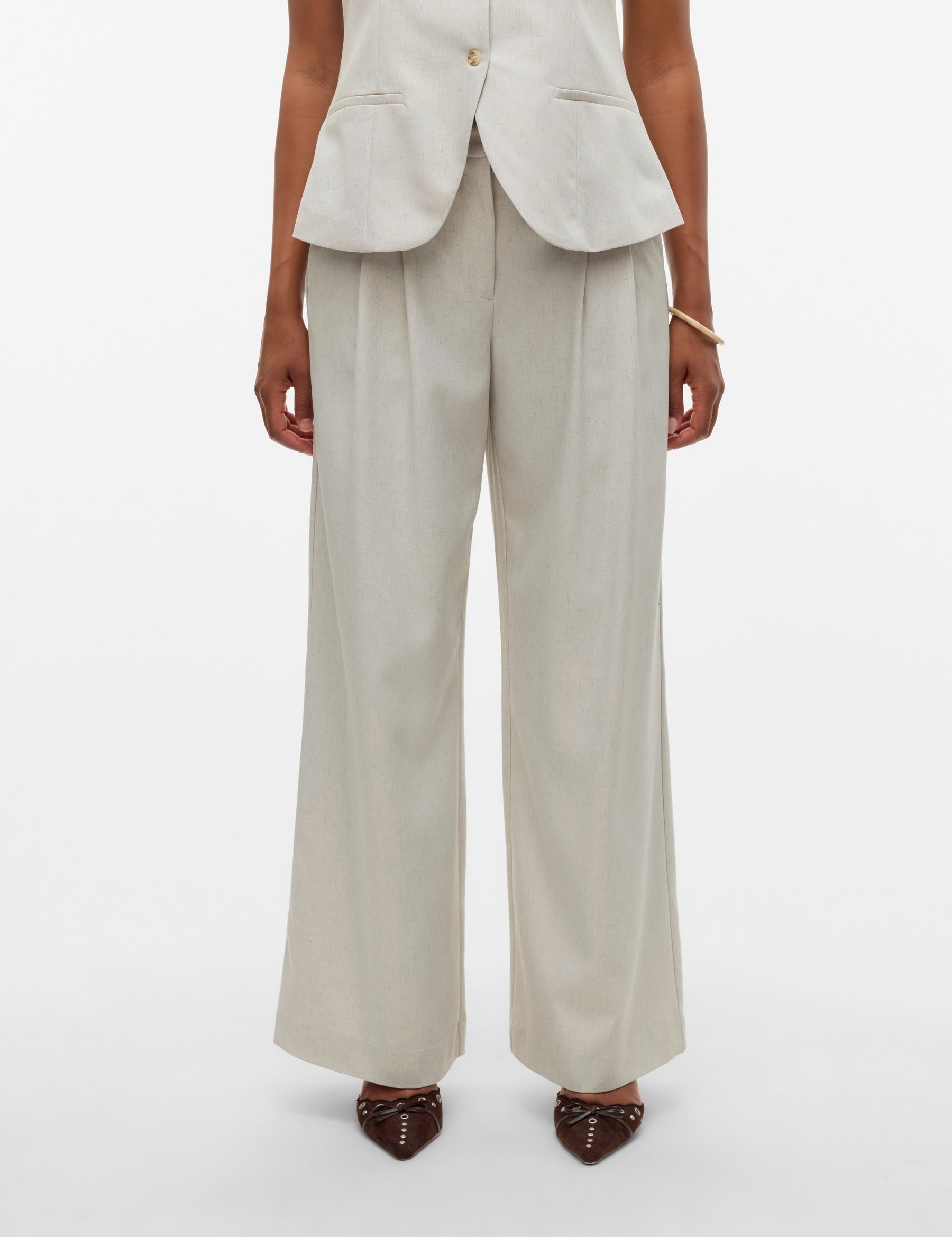 VERO MODA VMMIKELA wide pants in birch melange as sample - Image 1