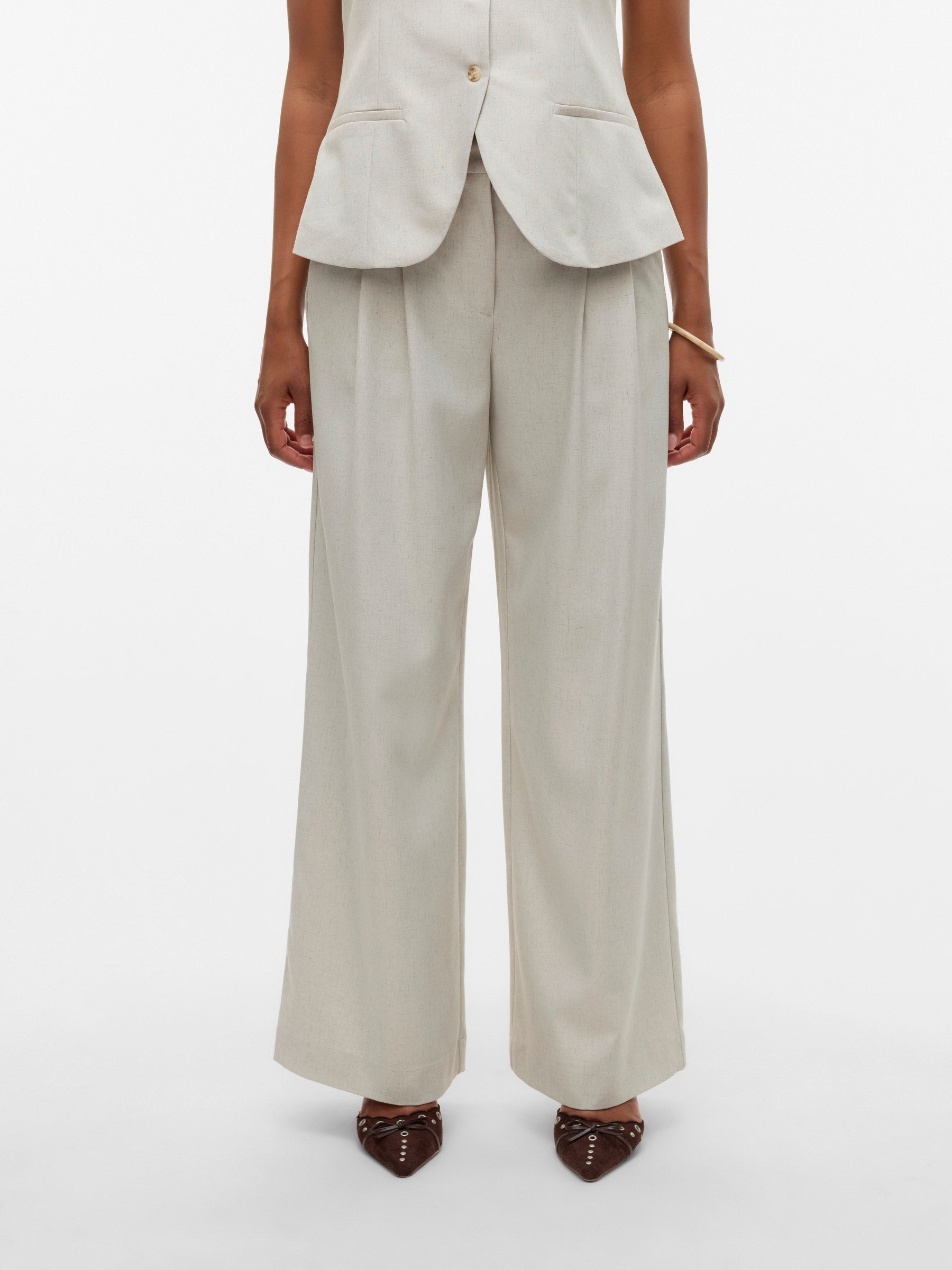 VERO MODA VMMIKELA wide pants in birch melange as sample - Image 1