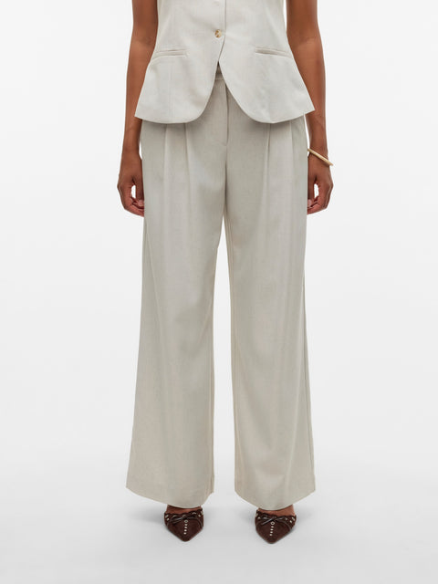 VERO MODA VMMIKELA wide pants in birch melange as sample
