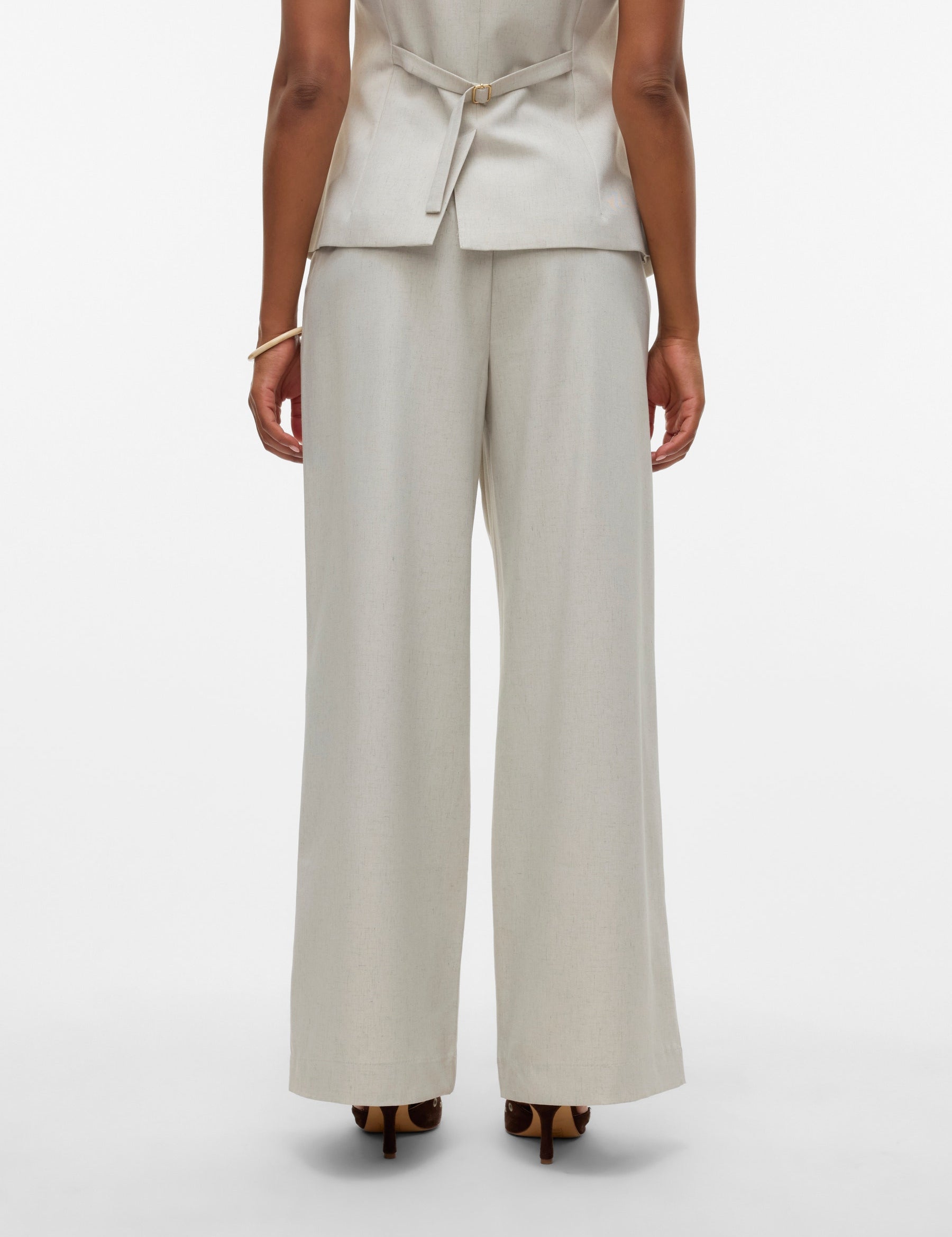 VERO MODA VMMIKELA wide pants in birch melange as sample - Image 2