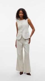 VERO MODA VMMIKELA wide pants in birch melange as sample - Image 4