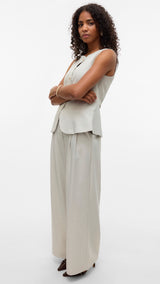 VERO MODA VMMIKELA wide pants in birch melange as sample - Image 5
