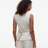 VERO MODA VMMIKELA long waistcoat in birch melange as sample - Image 2