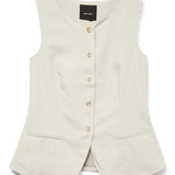 VERO MODA VMMIKELA long waistcoat in birch melange as sample - Image 3