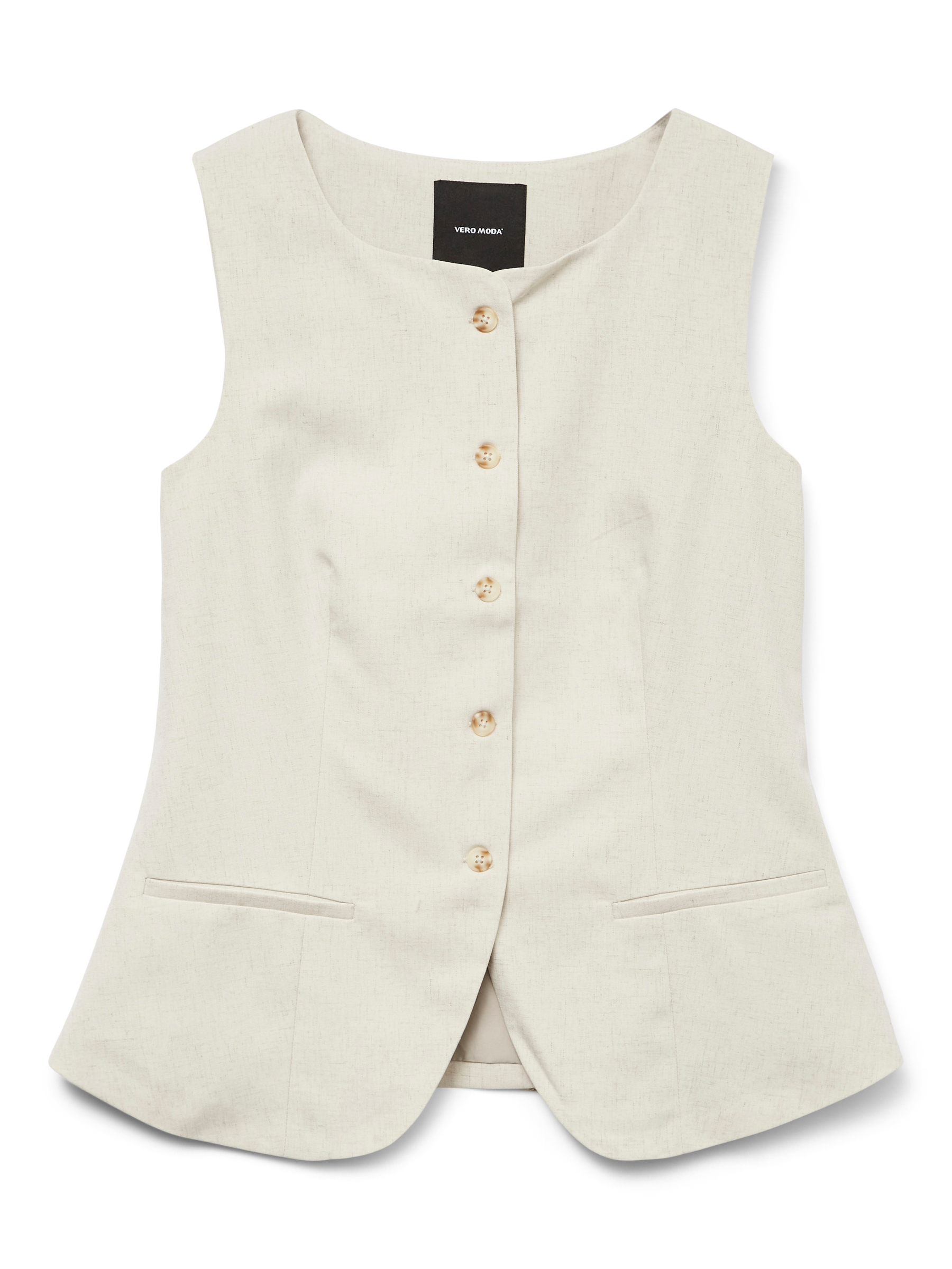 VERO MODA VMMIKELA long waistcoat in birch melange as sample - Image 3