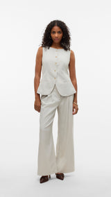 VERO MODA VMMIKELA long waistcoat in birch melange as sample - Image 4
