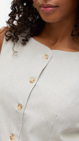 VERO MODA VMMIKELA long waistcoat in birch melange as sample - Image 6