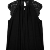 VERO MODA VMMILLA lace tee in pumice stone - Image 3