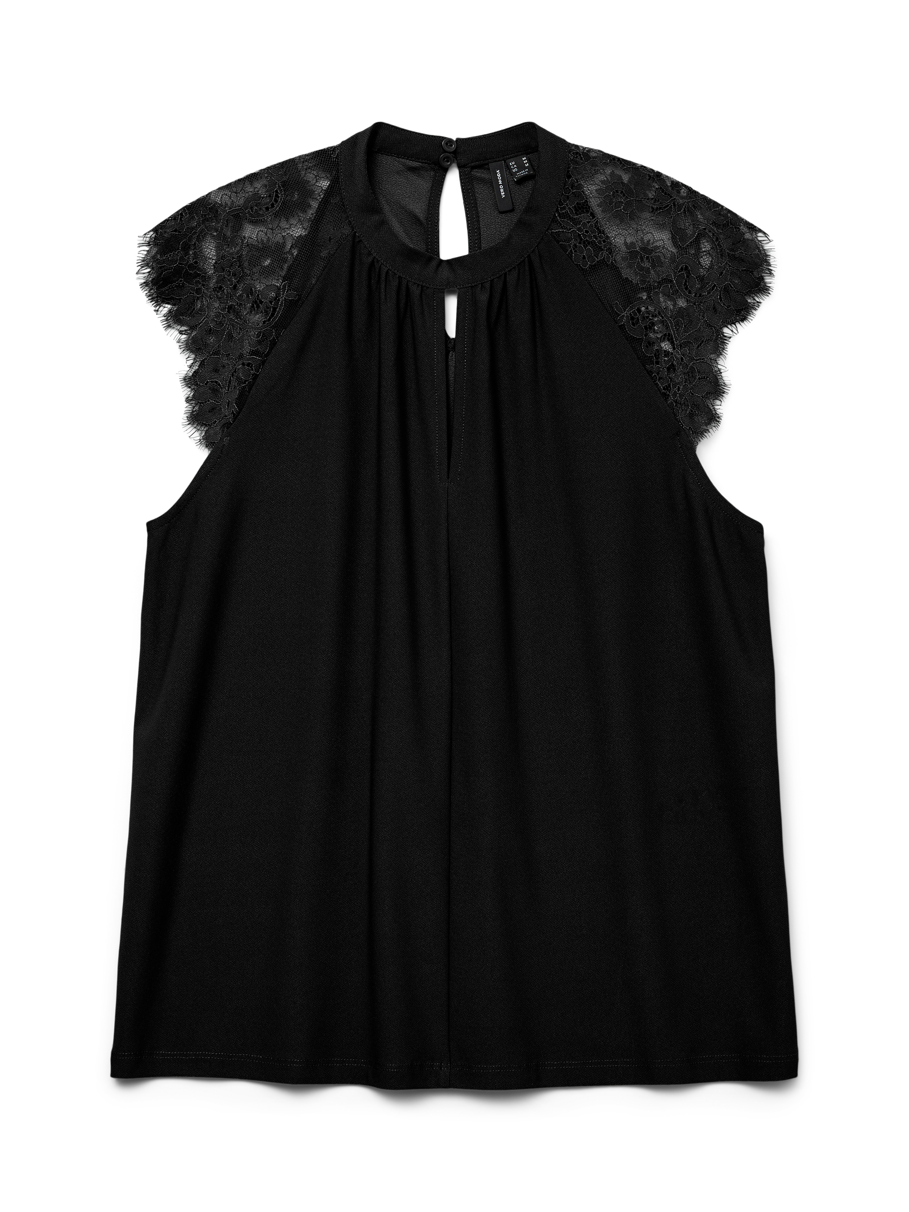 VERO MODA VMMILLA lace tee in pumice stone - Image 3
