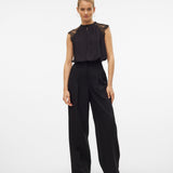 VERO MODA VMMILLA lace tee in pumice stone - Image 4