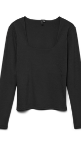 VERO MODA VMMILLION square neck top in black - Image 3