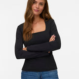 VERO MODA VMMILLION square neck top in black - Image 4