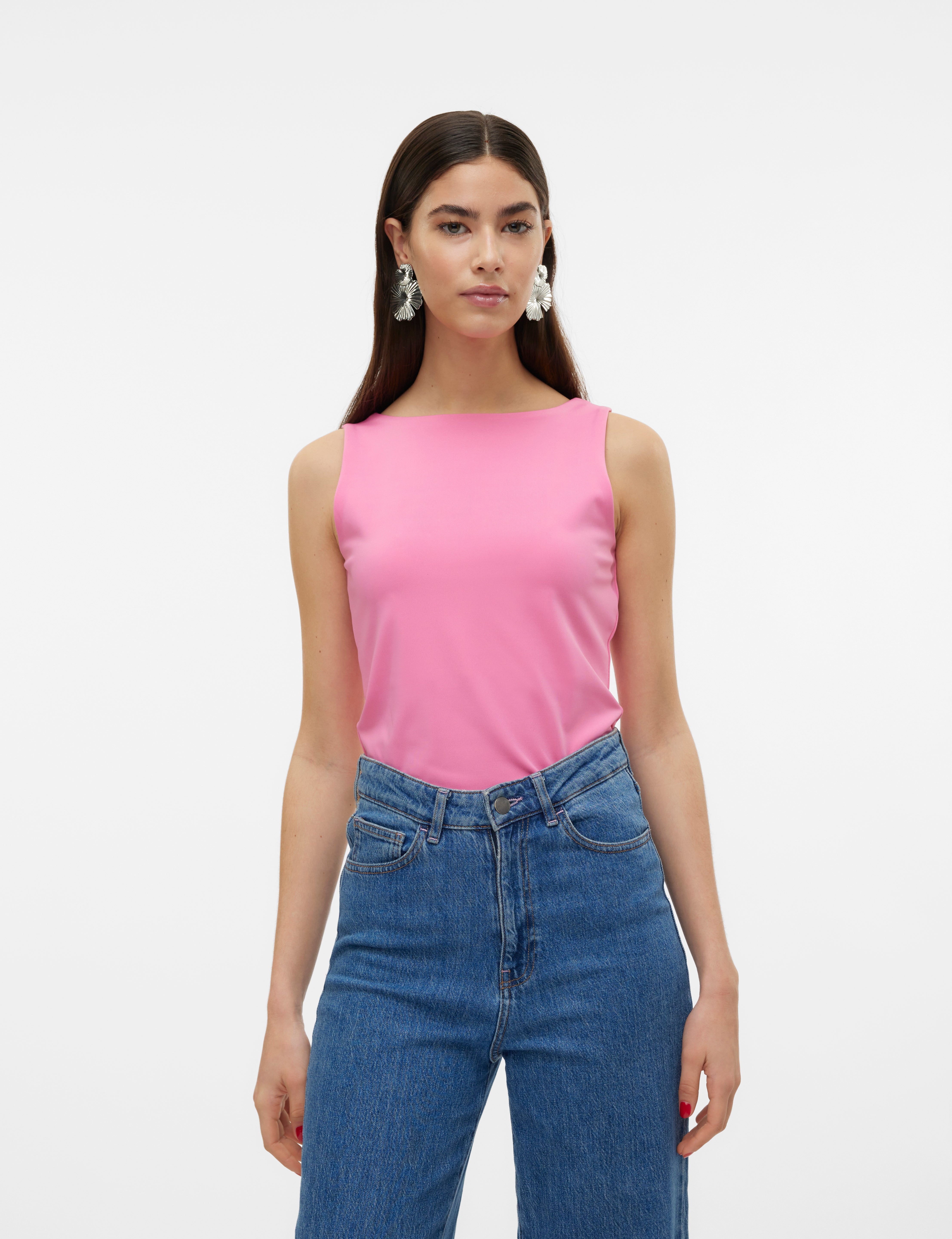 VERO MODA VMMILLION square top - pink cosmos