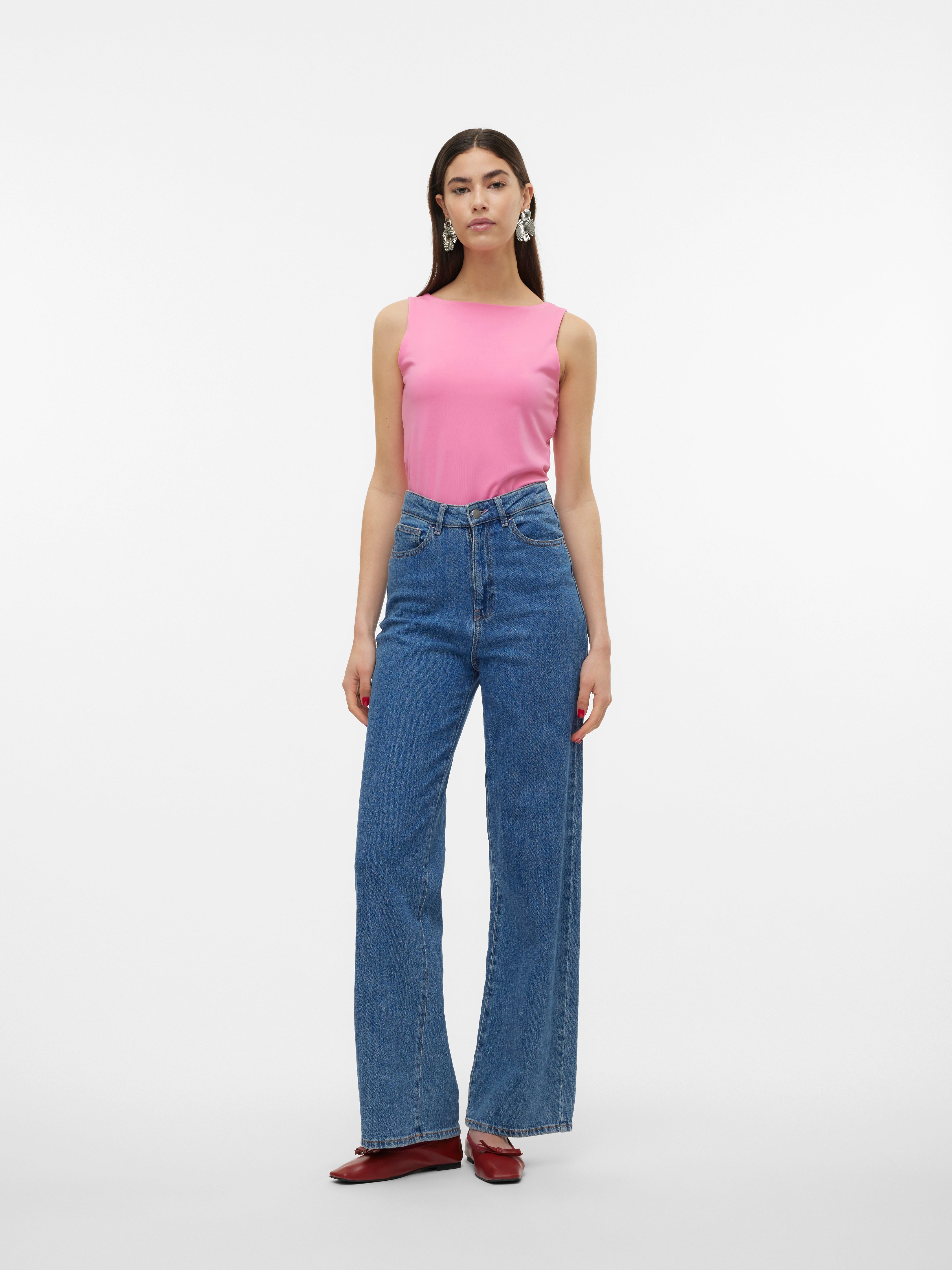 VERO MODA VMMILLION square top - pink cosmos