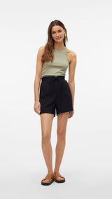 VERO MODA VMMYMILO paperbag shorts boo in black - Image 4