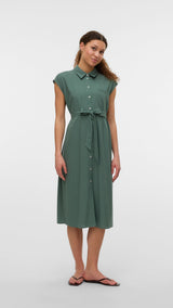 VERO MODA VMMYMILO calf shirt dress in laurel wreath - Image 1