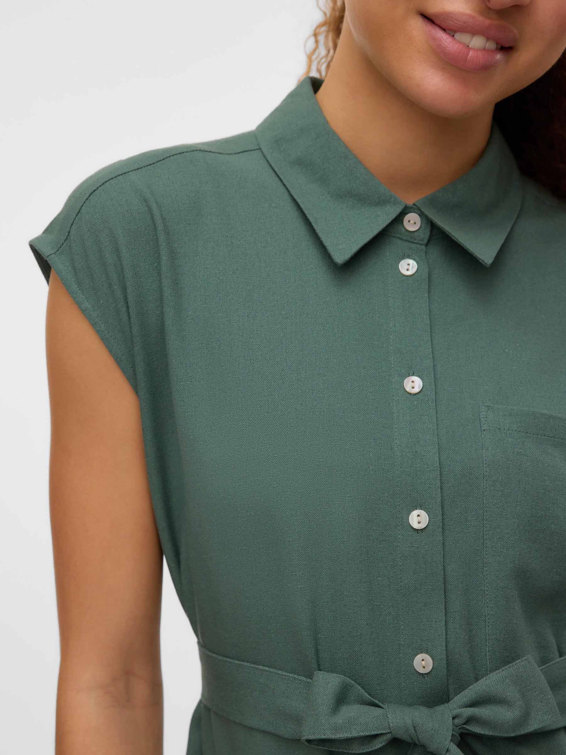 VERO MODA VMMYMILO calf shirt dress in laurel wreath - Image 5