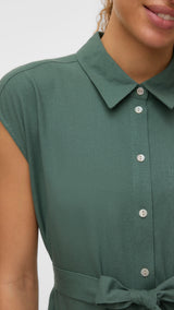 VERO MODA VMMYMILO calf shirt dress in laurel wreath - Image 5