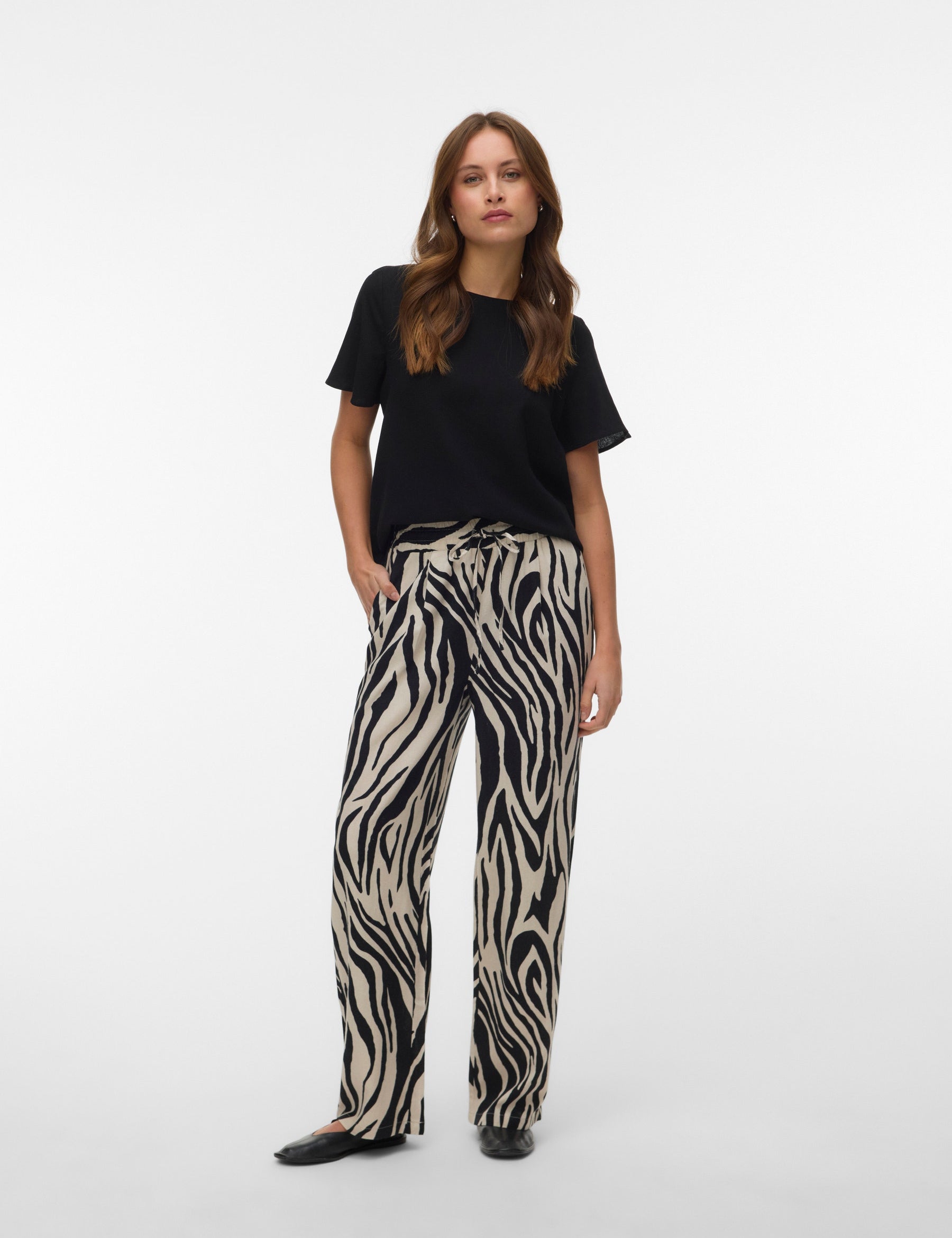 VERO MODA VMMYMILO o-neck top boo in silver lining - Image 1