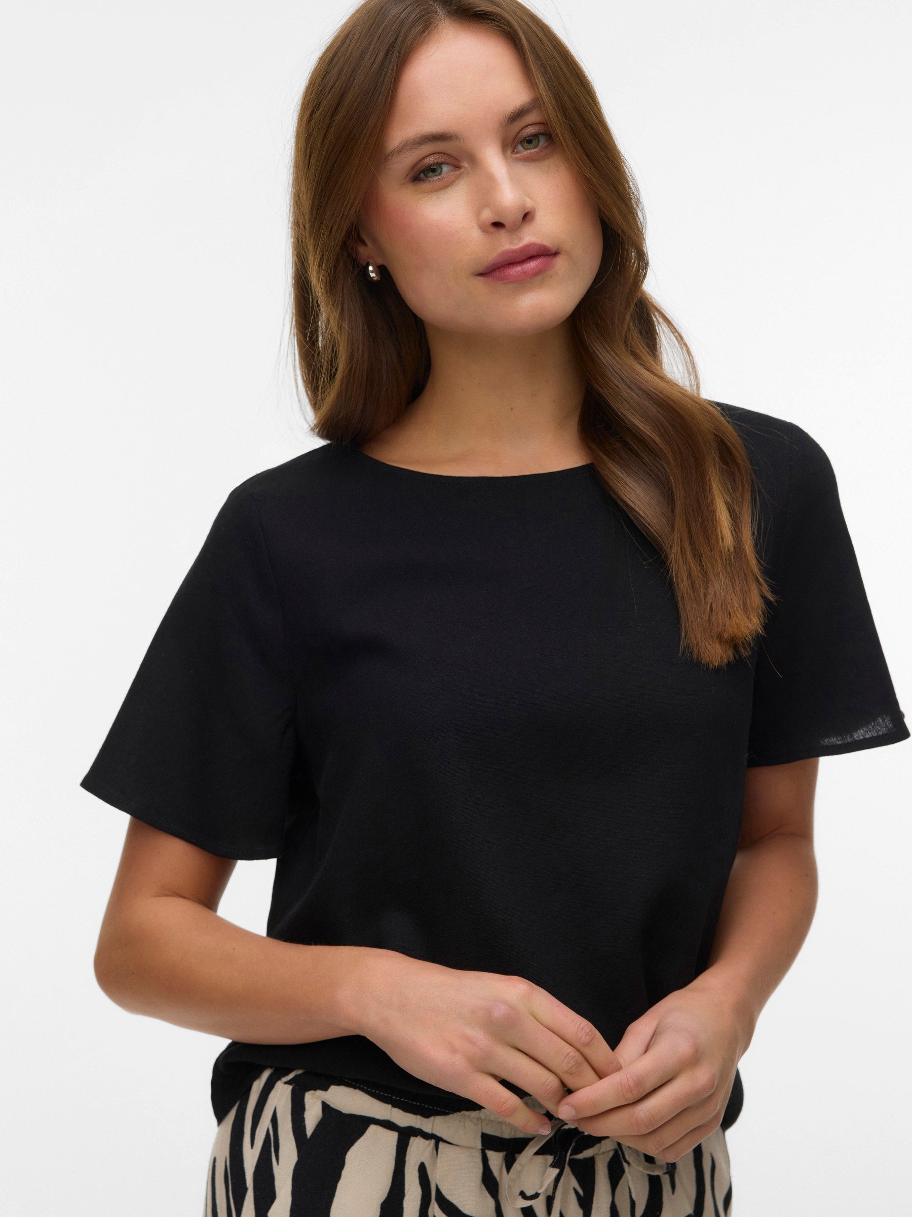VERO MODA VMMYMILO o-neck top boo in silver lining - Image 4