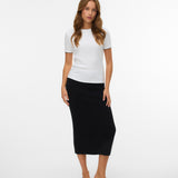 VERO MODA VMNANCY 7/8 skirt boo in black w. birch flower - Image 1