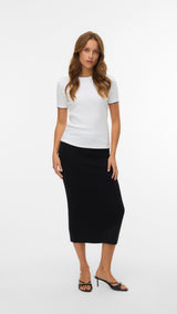 VERO MODA VMNANCY 7/8 skirt boo in black w. birch flower - Image 1