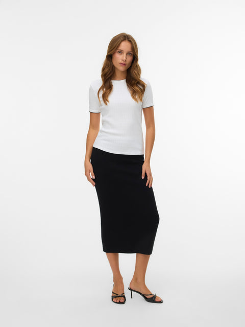 VERO MODA VMNANCY 7/8 skirt boo in black w. birch flower