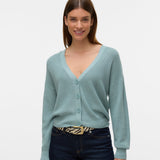 VERO MODA VMNEWLEXSUN short v-neck car in gray mist - Image 1