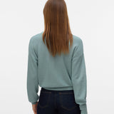 VERO MODA VMNEWLEXSUN short v-neck car in gray mist - Image 2