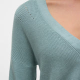 VERO MODA VMNEWLEXSUN short v-neck car in gray mist - Image 6