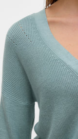 VERO MODA VMNEWLEXSUN short v-neck car in gray mist - Image 6