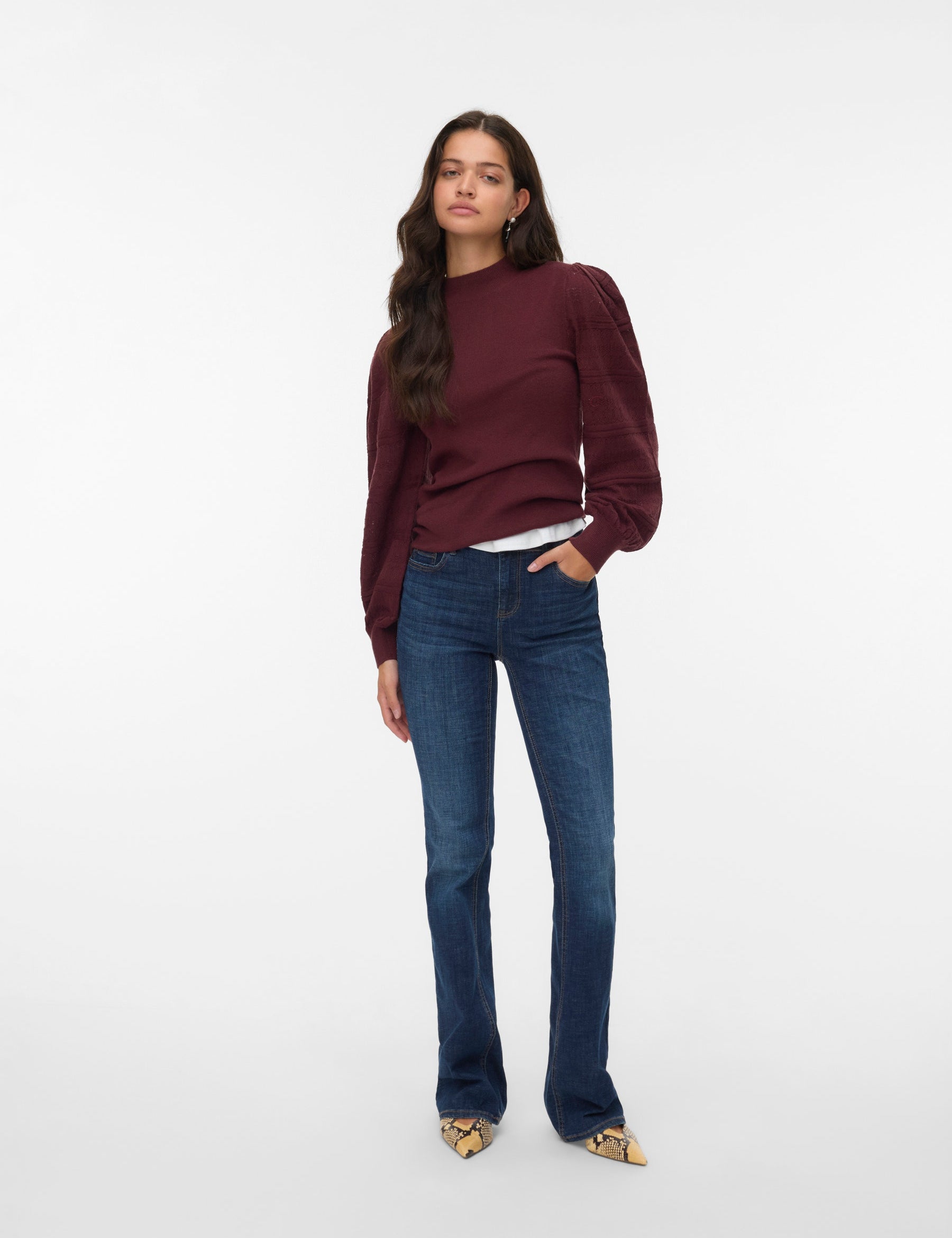 VERO MODA VMNEWLIMONE highneck pullover boo in winetasting - Image 1