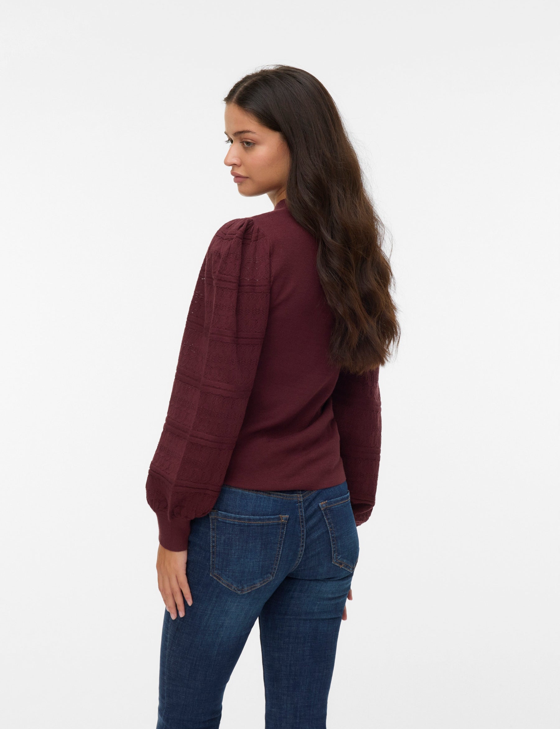 VERO MODA VMNEWLIMONE highneck pullover boo in winetasting - Image 2