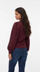 VERO MODA VMNEWLIMONE highneck pullover boo in winetasting - Image 2