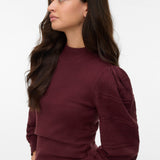 VERO MODA VMNEWLIMONE highneck pullover boo in winetasting - Image 4