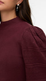 VERO MODA VMNEWLIMONE highneck pullover boo in winetasting - Image 5