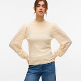 VERO MODA VMNEWLIMONE highneck pullover boo in birch - Image 1