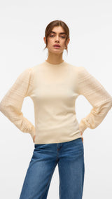 VERO MODA VMNEWLIMONE highneck pullover boo in birch - Image 1