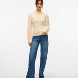 VERO MODA VMNEWLIMONE highneck pullover boo in birch - Image 4