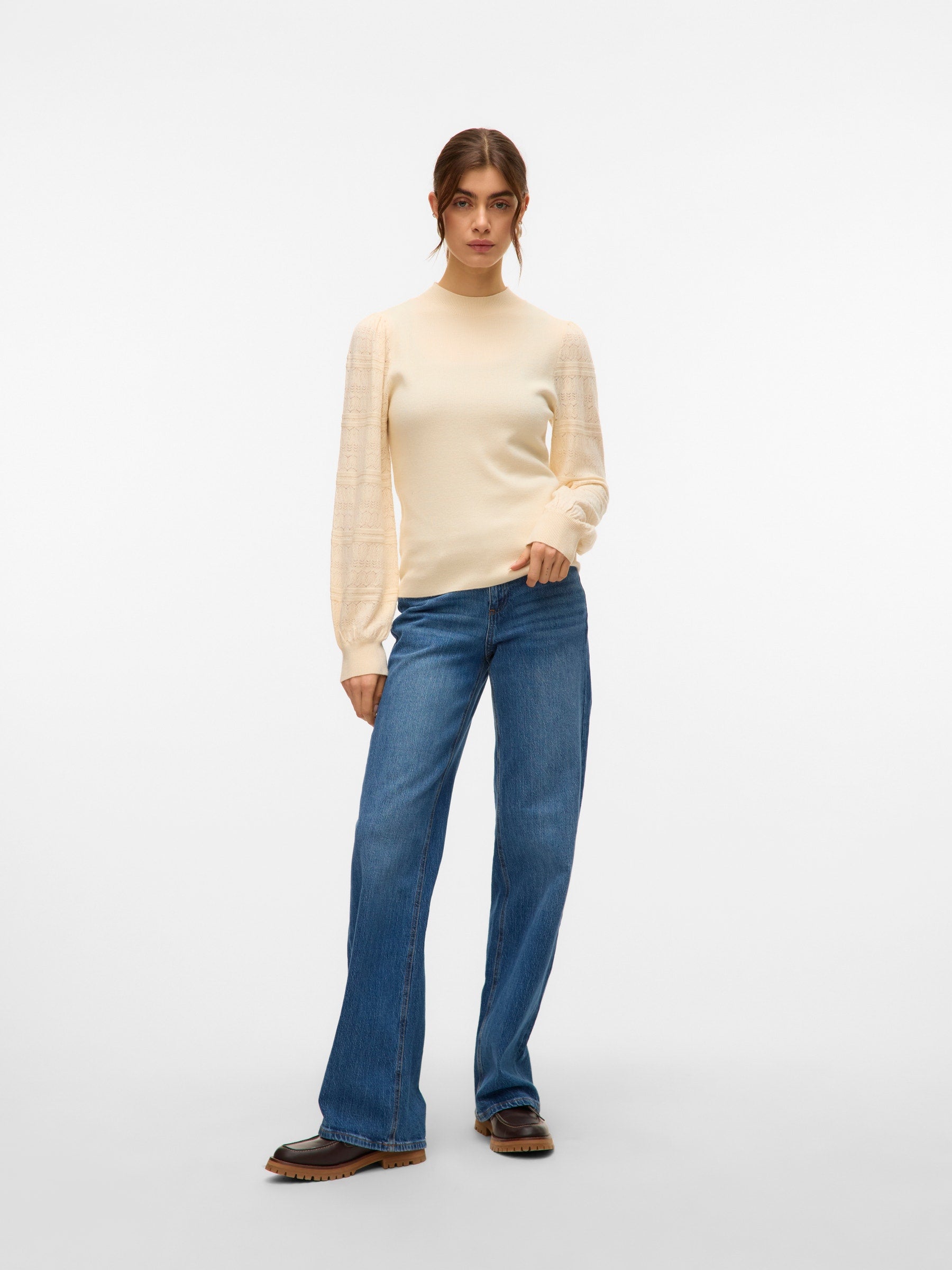VERO MODA VMNEWLIMONE highneck pullover boo in birch - Image 4