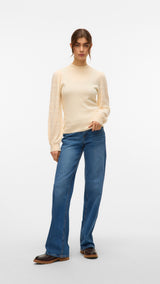 VERO MODA VMNEWLIMONE highneck pullover boo in birch - Image 4