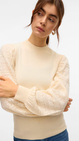 VERO MODA VMNEWLIMONE highneck pullover boo in birch - Image 5