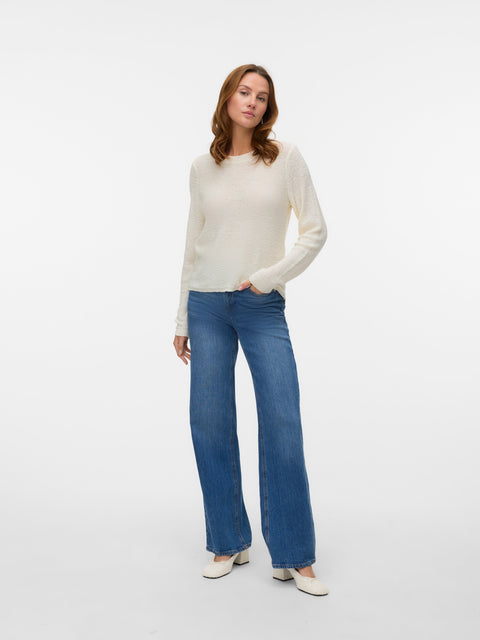 VERO MODA VMNUEVOCHARITY o-neck pull boo in birch w. black